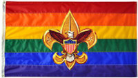 gay rainbow flag with boy scout emblem sticker gay rainbow flag with boy scout emblem sticker