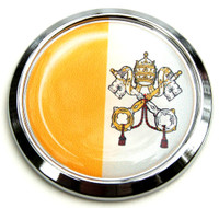 Vatican Flag Crest Decal Car Chrome Emblem Sticker
