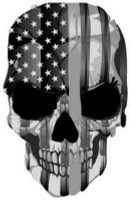 1 GREY USA SKULL STICKER