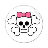 3948 Skull bow Decal Sticker