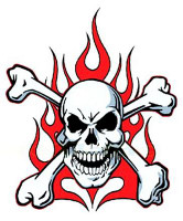 Flaming Skull Decal Sticker 4 Flaming Skull Decal Sticker 4