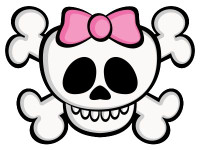 Skull bow Stickers 16
