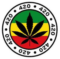 round 420 rasta marijuana flag STICKER round 420 rasta marijuana flag STICKER