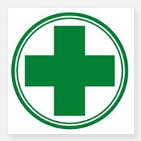 green cross round weed sticker