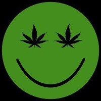 weed smiley face round sticker