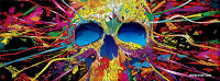 psychedelic skull sticker