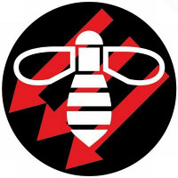 anti fascist bee round sticker