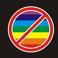 anti gay round sticker