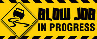 Blow Job in Progress Funny Sticker Set