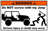 Jeep Funny Warning Sticker Set 3