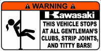 Kawasaki Funny Warning Sticker Set 6