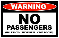 No Passengers Funny Warning Sticker Set