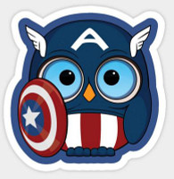 CAPTAIN AMERICA DREAM OWL STICKER
