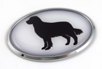 Golden Retriever 3D Adhesive Oval Chrome Pet Emblem