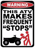 VEHICLE MAKE FREQUENT STOPS FUNNY WARNING STICKER SET