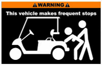 Warning Golf Cart Stops Sticker Set