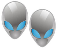 Alien Head Sticker Blue Eyes PAIR Alien Head Sticker Blue Eyes PAIR