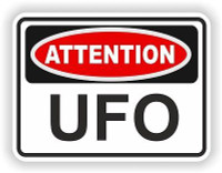ATTENTION UFO UFO WARNING STICKER DECAL BUMPER FUNNY