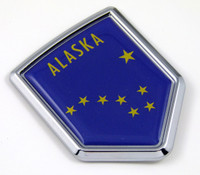 Alaska US state flag domed chrome emblem car badge decal