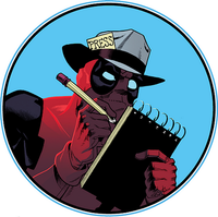 Deadpool Reporter Circular Sticker Deadpool Reporter Circular Sticker