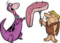 Dino and Barney Rubble with Steak Color Decal Sticker Dino and Barney Rubble with Steak Color Decal Sticker