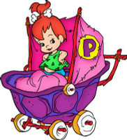 Pebbles Flintstone in Stroler Decal Sticker Pebbles Flintstone in Stroler Decal Sticker
