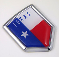 Texas US state flag domed chrome emblem car badge decal