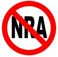 NO NRA ROUND GUN STICKER NO NRA ROUND GUN STICKER