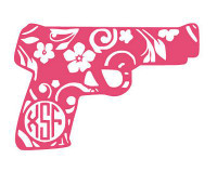 Pink and White Gun Sticker Pink and White Gun Sticker