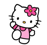 Hello K Pink Flower Decal