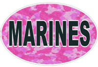 CAMO PINK OVAL MARINES DECAL