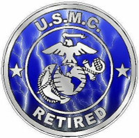 MARINE CORPS RETIRED lightning blue MARINE CORPS RETIRED lightning blue