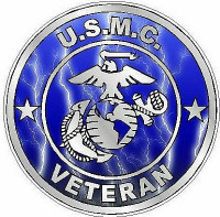 MARINE CORPS VETERAN lightning blue MARINE CORPS VETERAN lightning blue