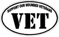 Support our wounded veterans MILITARY OVAL DECAL - WHITE Support our wounded veterans MILITARY OVAL DECAL - WHITE