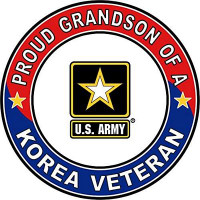 US ARMY KOREA VETERAN PROUD GRANDSON ROUND STICKER US ARMY KOREA VETERAN PROUD GRANDSON ROUND STICKER