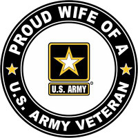 US ARMY VETERAN PROUD WIFE ROUND STICKER US ARMY VETERAN PROUD WIFE ROUND STICKER