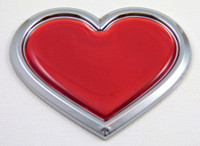 Red Heart Chrome Emblem