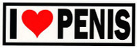 I LOVE PENIS  COLOR DECAL