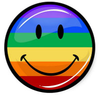 gay smiley 3D looking sticker