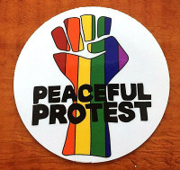 Pride Peaceful Protest ROUND Sticker