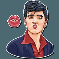 elvis presley the king music band sticker 2