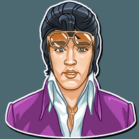 elvis presley the king music band sticker 4