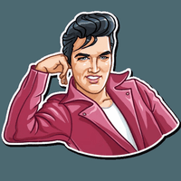 elvis presley the king music band sticker 5