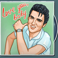 elvis presley the king music band sticker 8