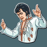 elvis presley the king music band sticker 14
