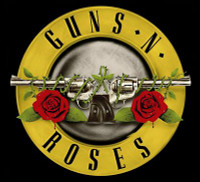 Guns and Roses Logo Round Band Sticker