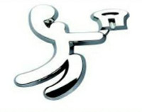 Basketball Stick Figure Chrome Emblem