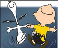 Charlie Brown and Snoopy Dancing Color Decal