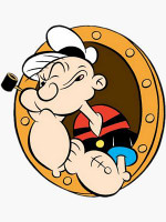 popeye PORT HOLE cartoon sticker