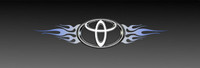 TOYOTA Blue Rear Window Graphic